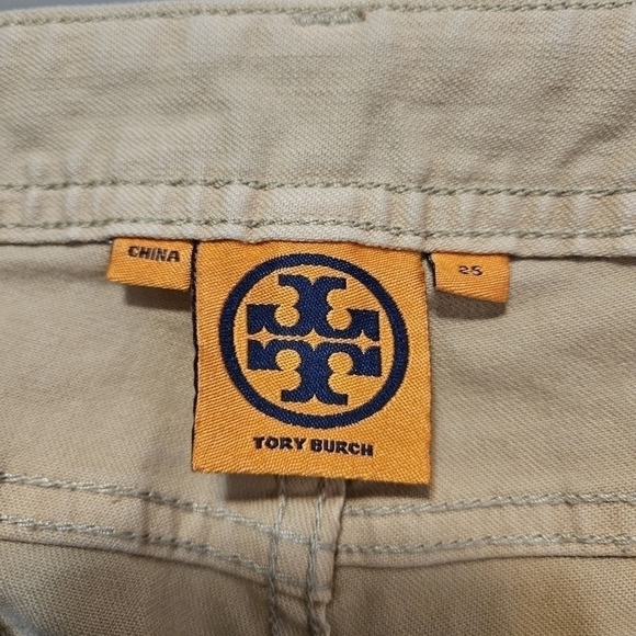 Tory Burch Logo Crop Straight Leg Jeans - Picture 8 of 8